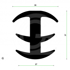 Dilatation profile | EPDM | 37 x 35 mm | per meter